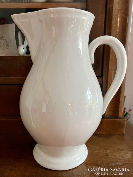 Antique large white porcelain 3 liter jug, wash basin, Czech (?)