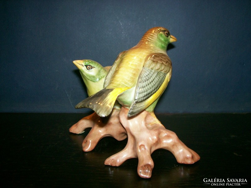 Hollohouse porcelain bird couple figurine