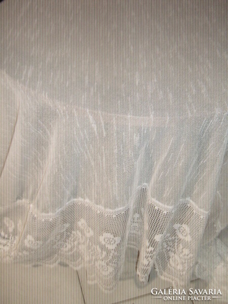 Beautiful vintage style white floral lace curtain