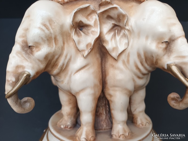 1900-as Antik Elefántos Porcelán Lámpa