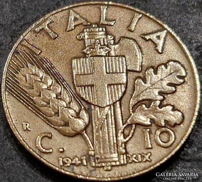 Olaszország, 10 Centesimi 1941.