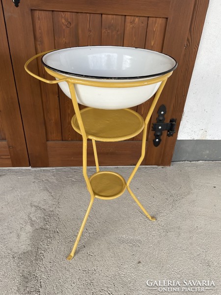 Washbasin yellow set washstand Bonyhádi enamel with enameled washstand nostalgia village piece