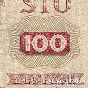 100 zloty zlotych 1948 Lengyelország 1. Kerettel