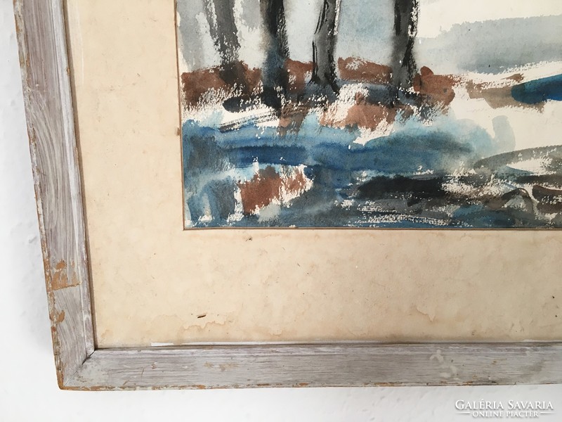 Painting by Jenő Gadányi (1896-1960), 1944. Watercolor, paper, marked, in a frame without glass