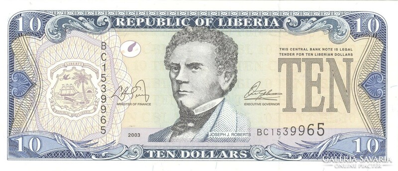 10 Dollars 2003 Liberia unc