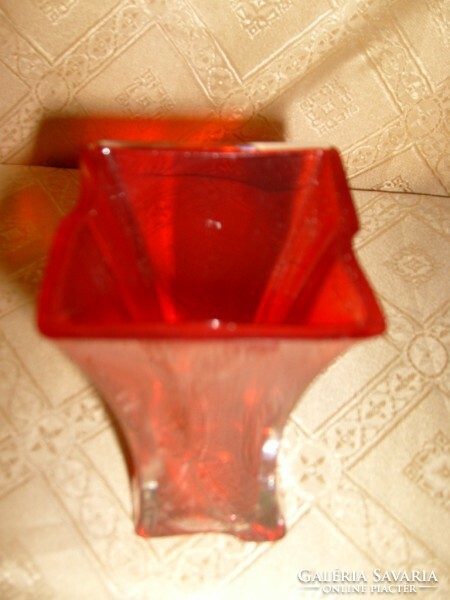 M1-12 Eredeti Art deco rubint piros  antik unikális váza ritkaság