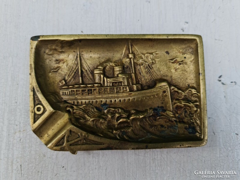 Rare ship motif ashtray