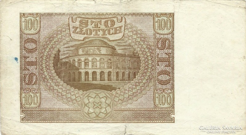 100 zloty zlotych 1940 Lengyelország 3.