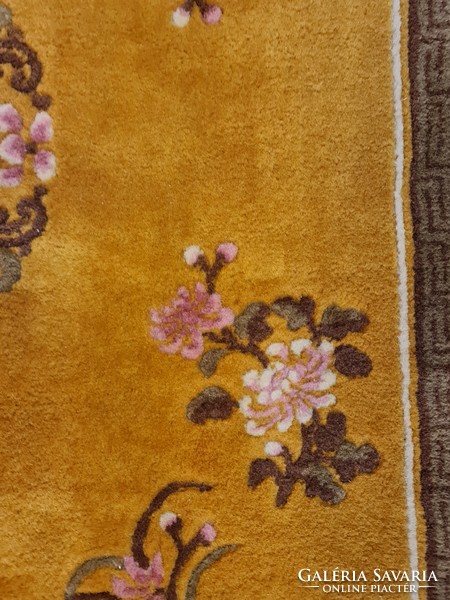 Vintage chinese carpet yellow-gold color