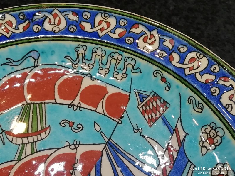 Kütahya handmade large wall plate, decorative plate