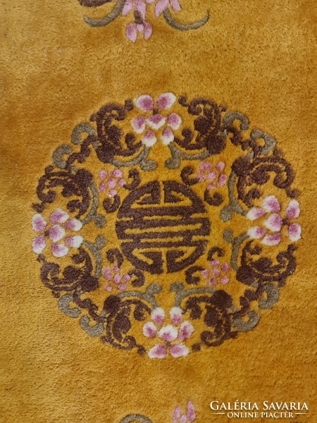 Vintage chinese carpet yellow-gold color