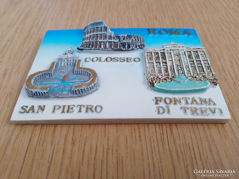 Roma 3D memory, souvenir (hanging, 10x7 cm, gold letters)