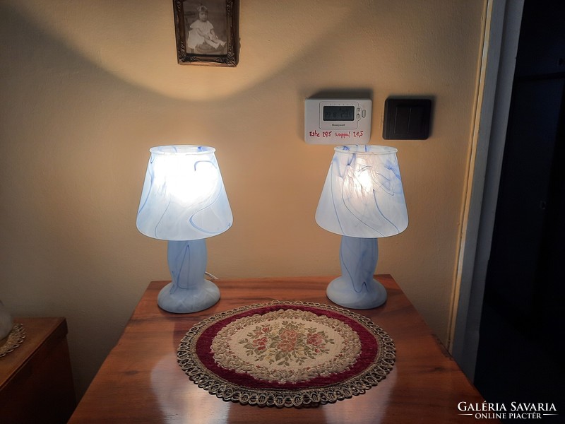 Pair of lamps with alabaster effect