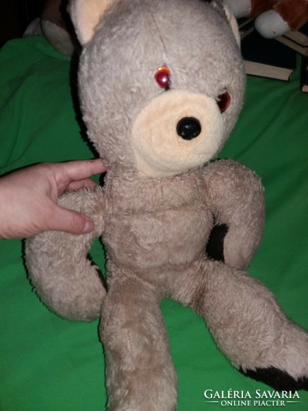 Plantable plush teddy bear with glass eyes stuffed with an old African 44 cm, good condition according to the pictures