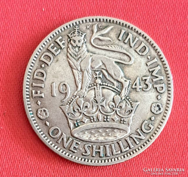 1943. Silver English 1 shilling (740)