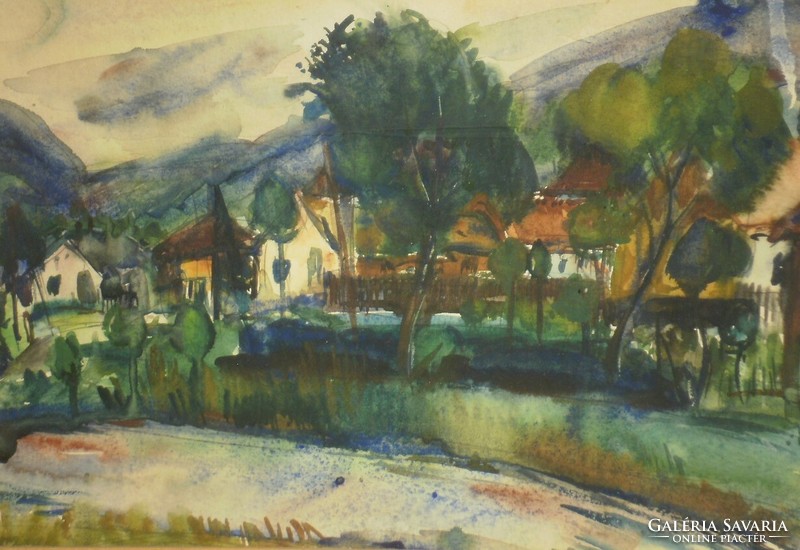 János Hajósi (1928-): rainy landscape