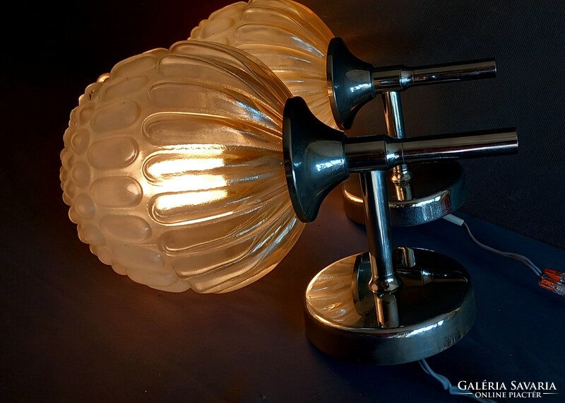 Vintage Italian króm fali lámpa párban ALKUDHATÓ design