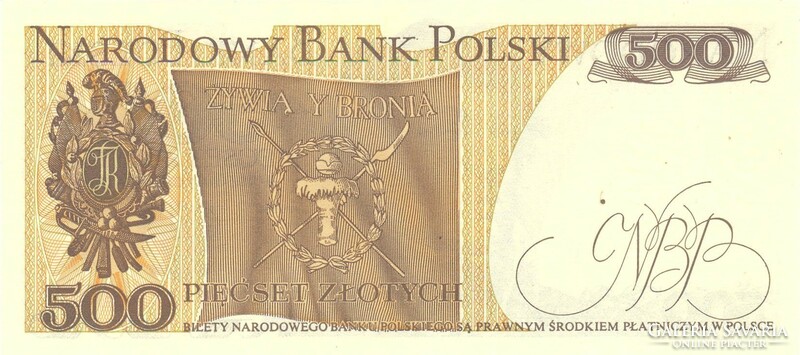 500 zloty zlotych 1982 Lengyelország UNC