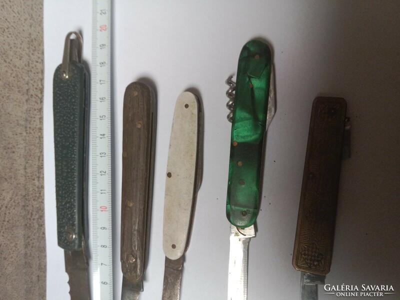 Five old worn knives for sale together