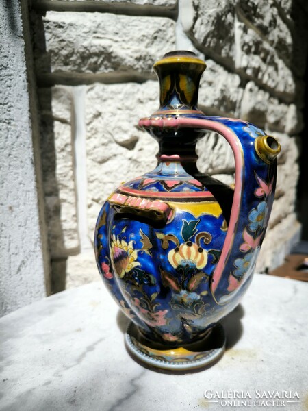 Antique Zsolnay jug decorative jug after Turkish pattern historicizing