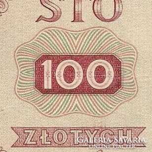 100 Zloty zlotych 1948 Poland 3. With frame