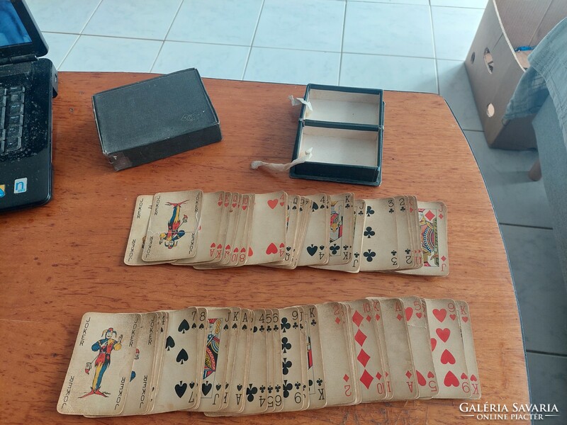 Régi retro franciakártya (két pakli,póker,römi,stb)