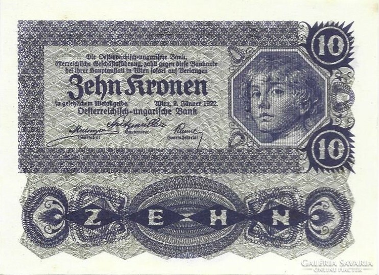 10 Korona kronen 1922 Austria unc