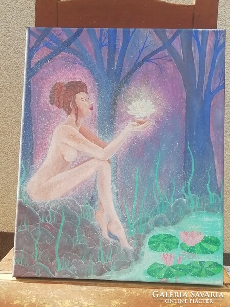Modern charming mystical nude painting