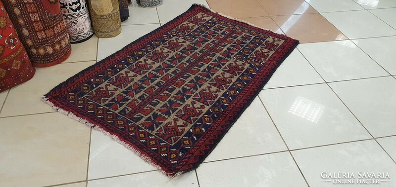 3003 Afghan Baluchi hand-knotted woolen Persian carpet 83x140cm free courier