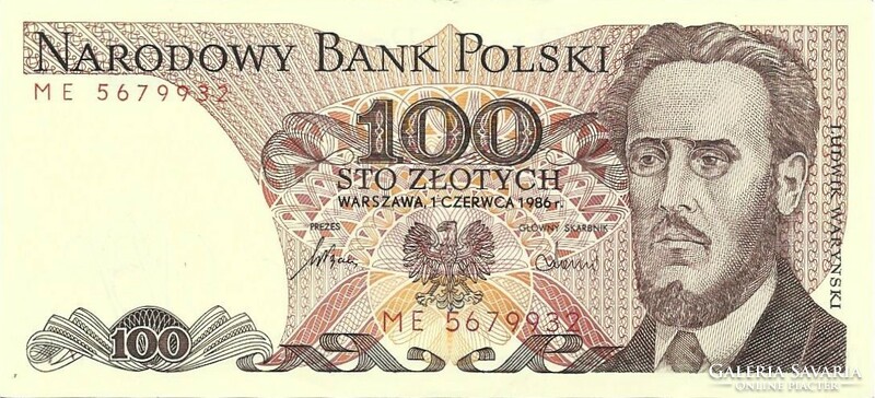 2 X 100 zloty zlotych Poland 1986 aunc