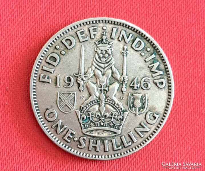 1946. Silver English 1 shilling, Scottish coat of arms (744)