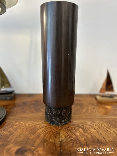 Applied art bronze vase