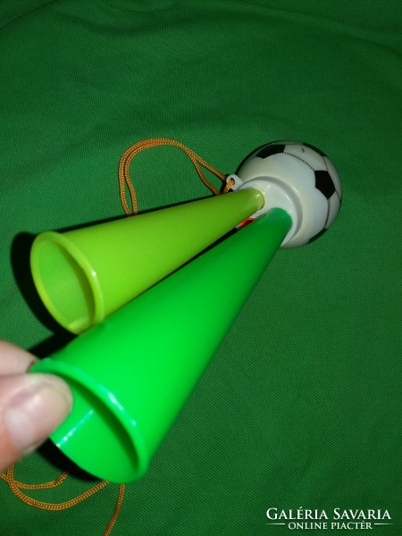 Retro soccer football plastic fan whistle, bagpipe sounds good and in good condition according to the pictures
