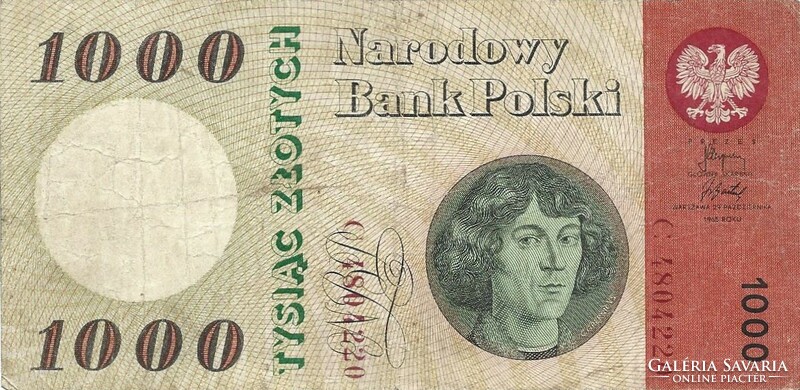 1000 Zloty zlotich 1965 Poland rare