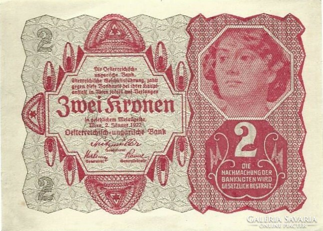 2 Korona kronen 1922 Austria 2.