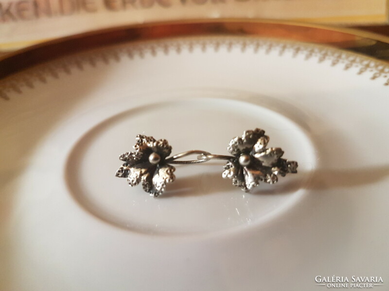 Art Nouveau style ----, 1940s ----- graceful silver earrings tested - handmade, ------