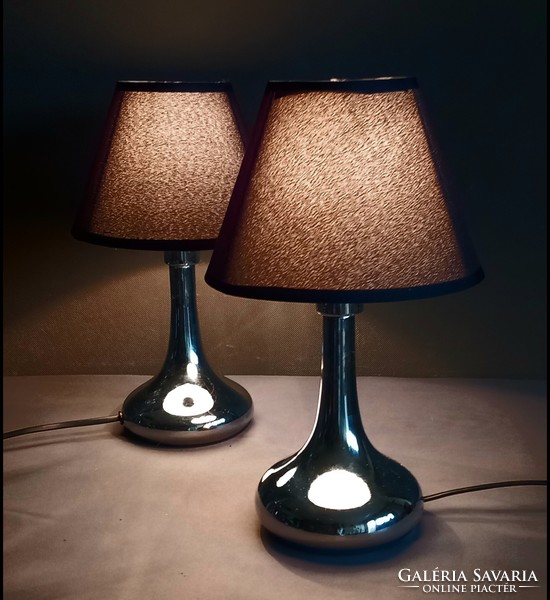 Design króm asztali lámpa párban ALKUDHATÓ
