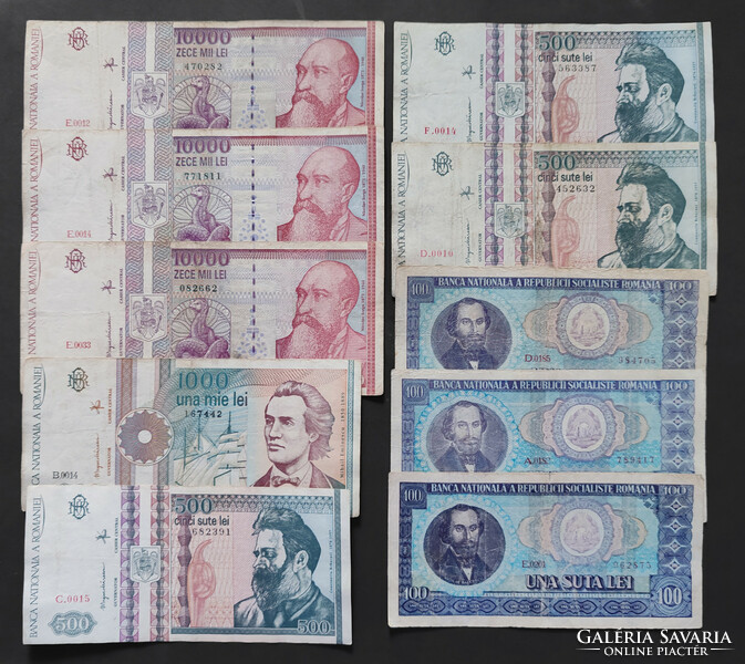 Románia bankjegy lot 24 db