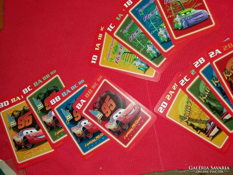 Retro dino - disney - pixar - verdák quartet car story game with card box according to the pictures