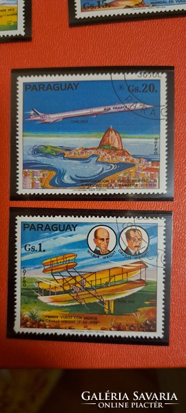 1981. Paraguay filázott repülés  bélyegek F/6/10