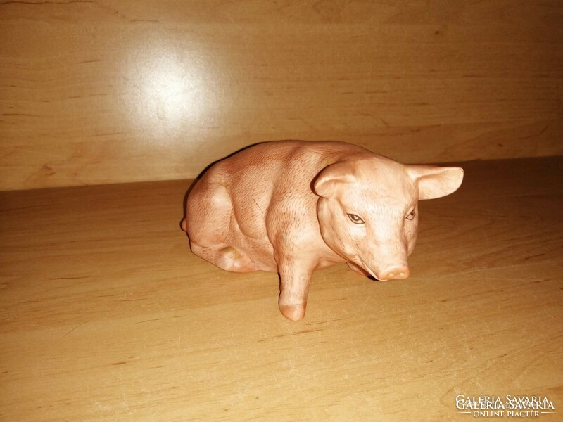 Rare marked biscuit porcelain lucky pig 15 cm long (po-2)