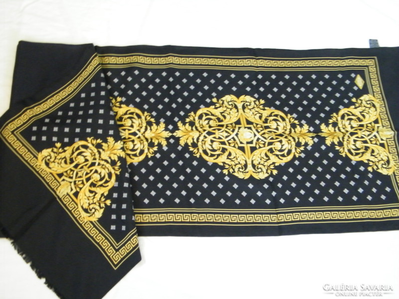 Vintage versace jellyfish, long silk scarf with baroque pattern, silk scarf