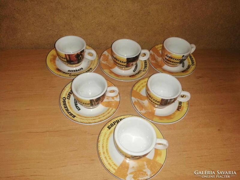 Espresso coffee cup porcelain set in original box