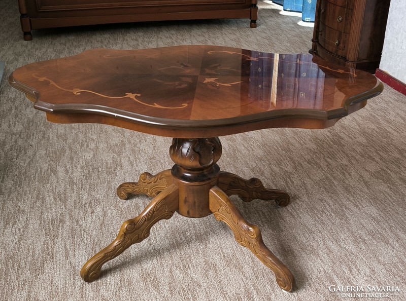 Inlaid baroque coffee table