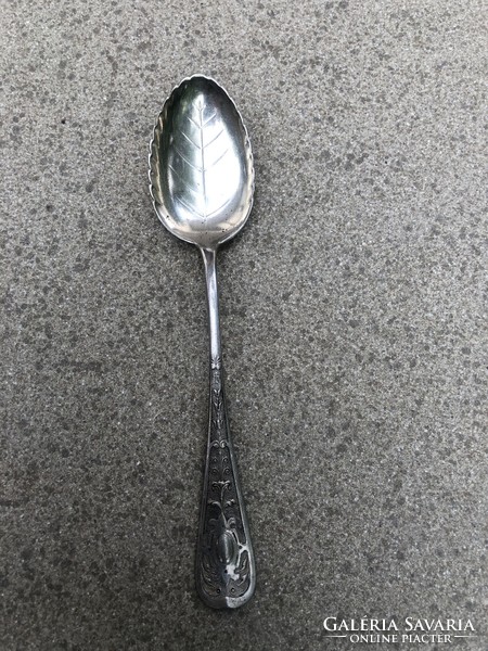 Silver leaf-shaped teaspoon