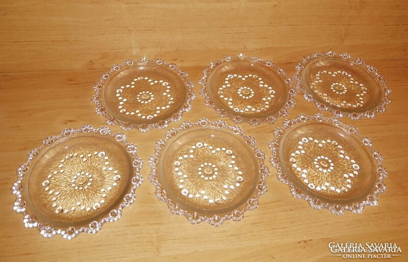 Retro üveg kistányér süteményes tányér 16,5 cm (z)