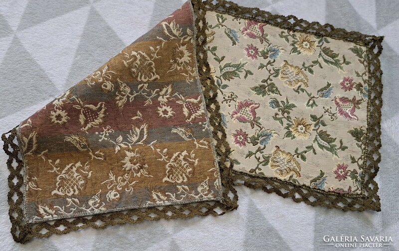 Old tapestry tablecloth, silk brocade tablecloth (m4677)