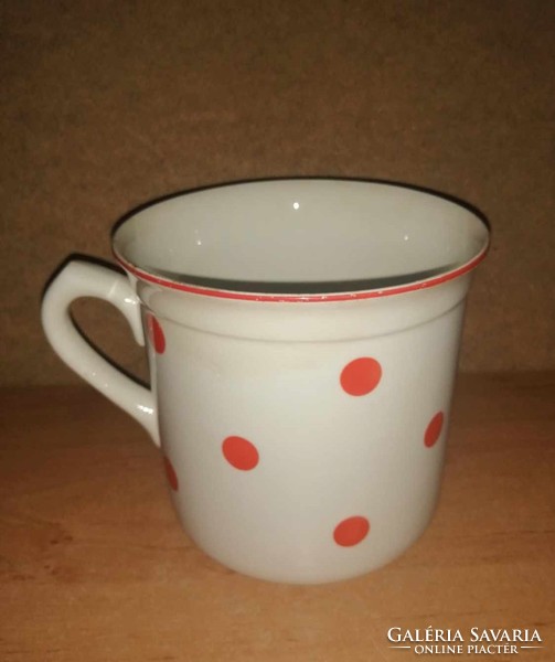 Huge red dot granite mug - almost 1.2 liters (40/d)