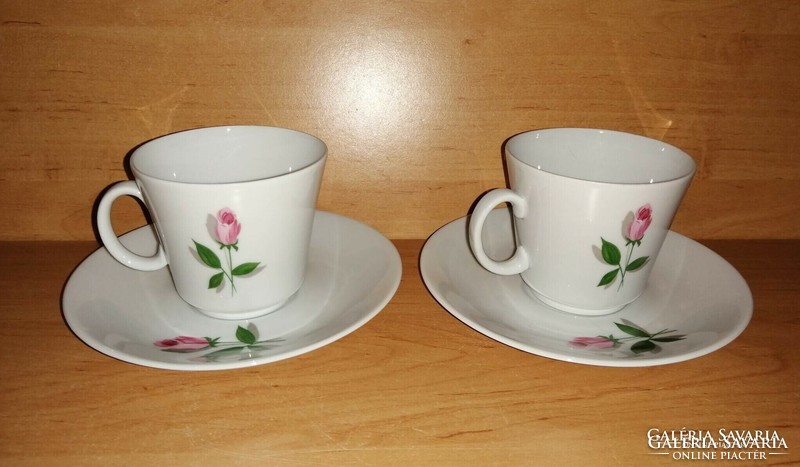 Schirnding Bavaria porcelán rózsás csésze párban (0-1)