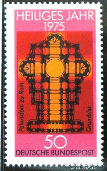 N834 / Germany 1975 holy year stamp postal clerk